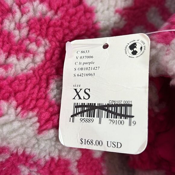 FREE PEOPLE ROCKY RIDGE FLEECE IN FUCHSIA NWT XS - Picture 6 of 6